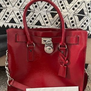 Red Patent leather Michael kors Hamilton.